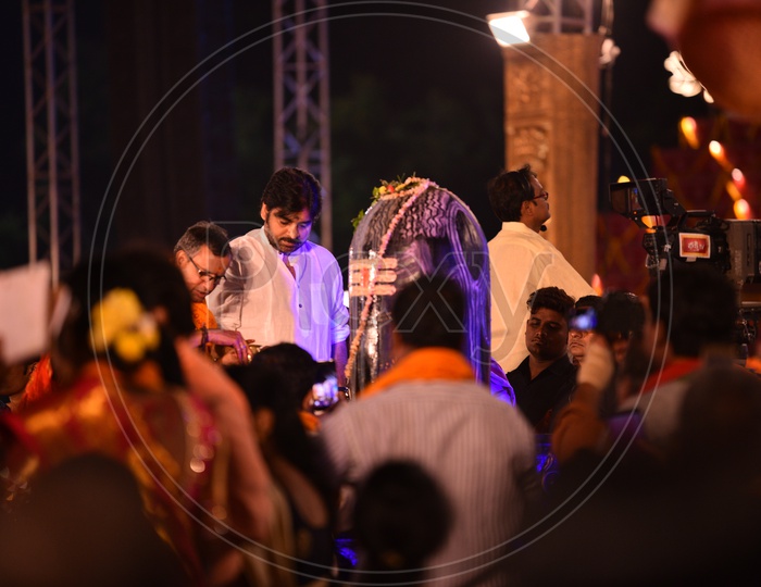 Actor Pawan Kalyan Worshiping Lord Shiva at Koti Deepotsavam -