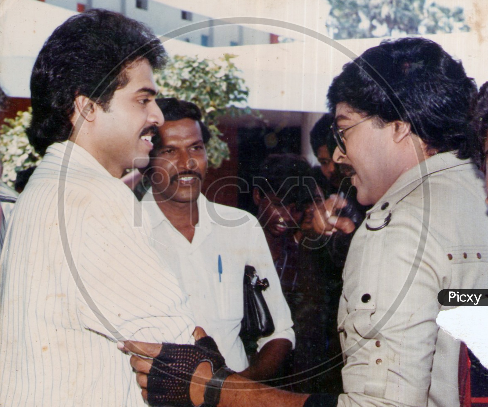 Telugu Film Industry Actors Chiranjeevi & Venkatesh at a Movie shooting