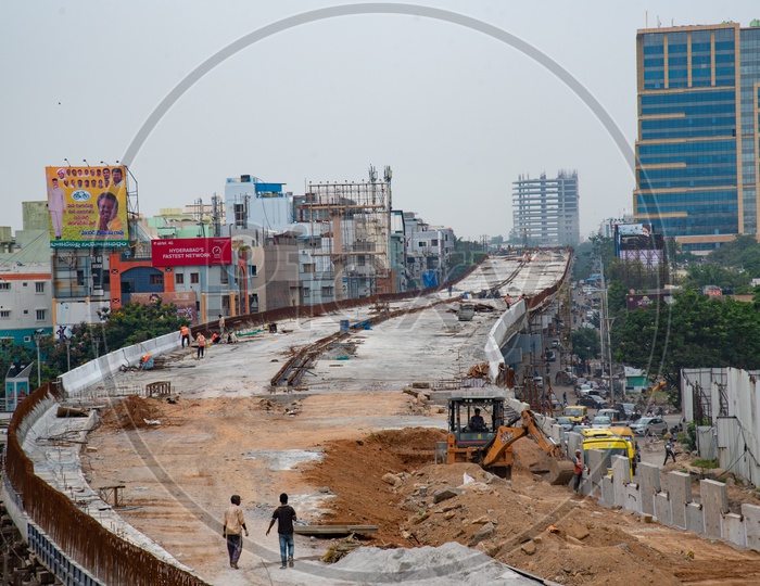 Construction Of Fly over At Forum Mall Which Leads to Hi-tech City From JNTU,Kukatpally .