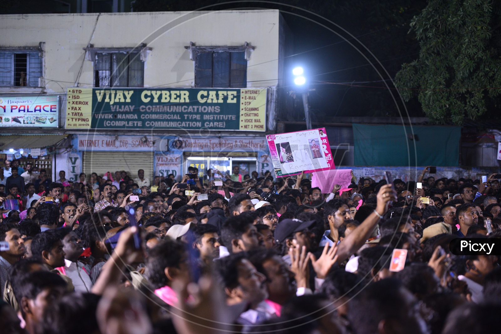Public at Election Campaign for Telangana Assembly Elections 2018.