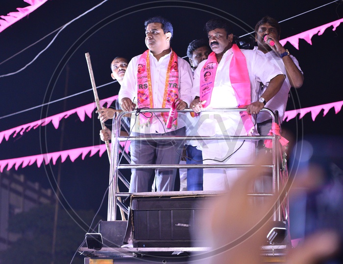 Kalvakuntla Taraka Rama Rao, KTR, Interim Minister of IT, Panchayat Raj, Govt of Telangana during Election Campaign for Telangana Assembly Elections 2018.