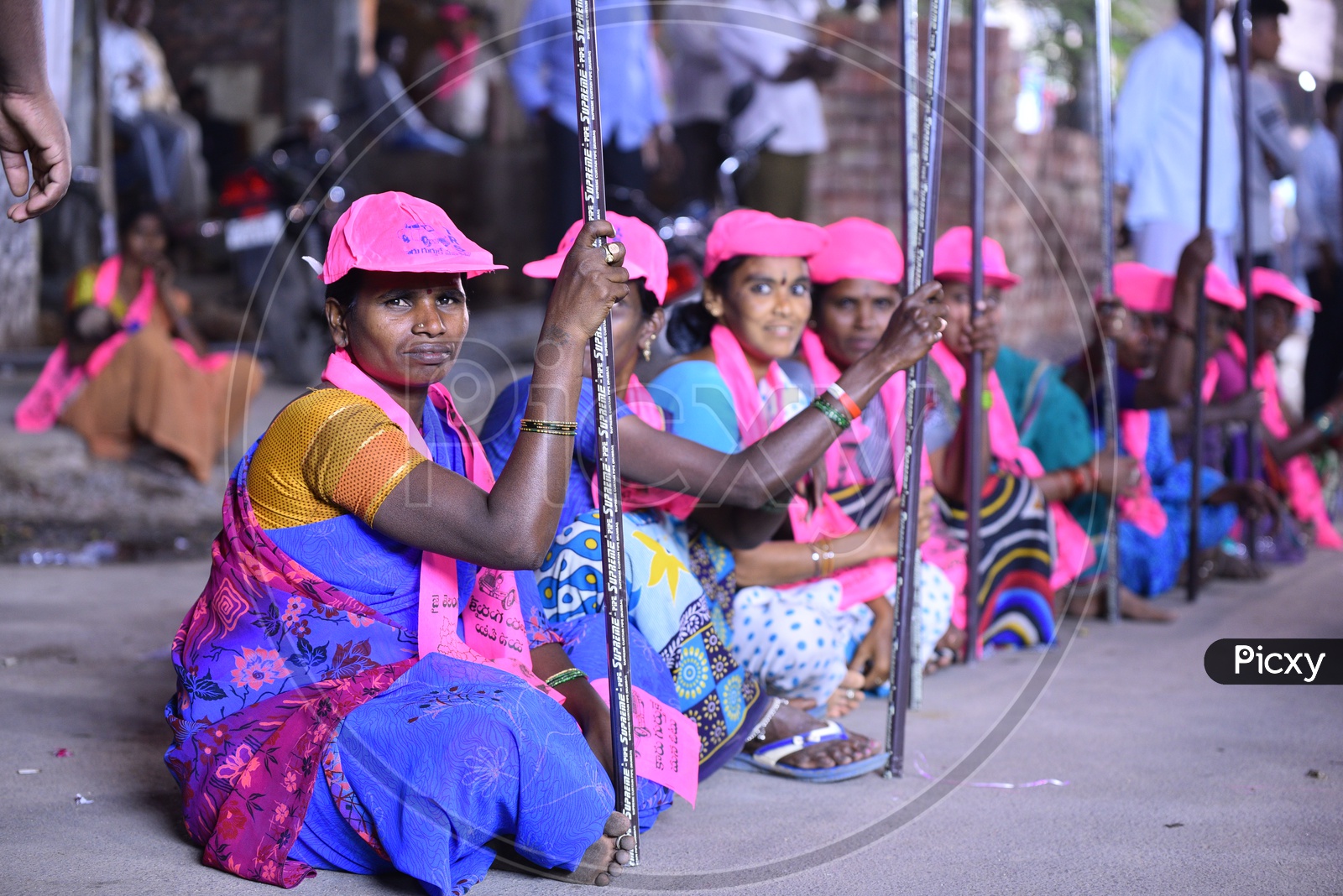 Supporters of TRS at Election Campaign for Telangana Assembly Elections 2018.