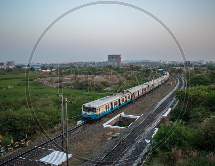 HYDERABAD MMTS TRAIN AND PASSENGER TRAIN - INDIAN RAILWAYS