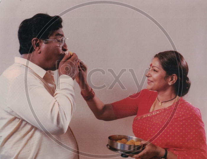 Sharada Actress And Kiakala Sathyanarayana Actor Movie stills From Amma Rajinama Telugu Movie