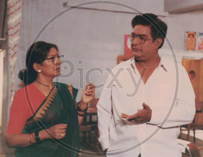Sharada and Kaikala Sathyanarayana Movie Stills from  Amma Rajeenama Telugu Movie