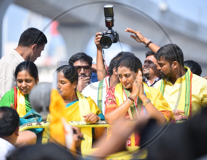Nandamuri Suhasini during TDP Election Campaign 2018 in Kukatpally Constituency