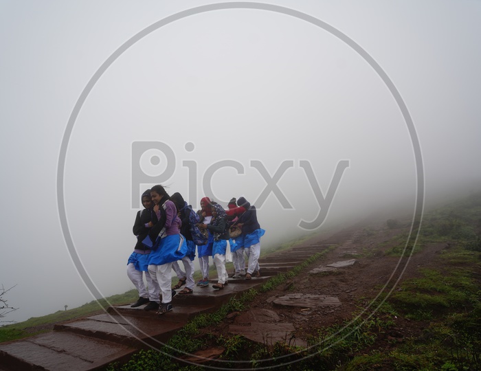 College Girls On A Excursion To Chickmangalur  / Foggy mornings Chickmangalur