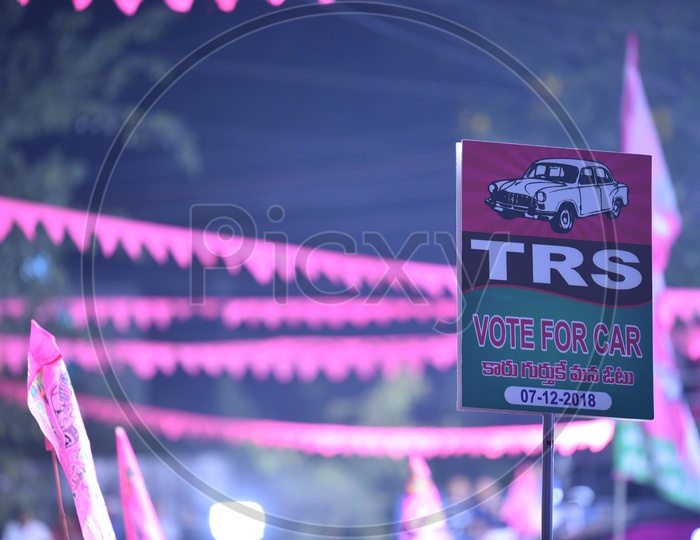 TRS Party Placards During Election Campaign 2018