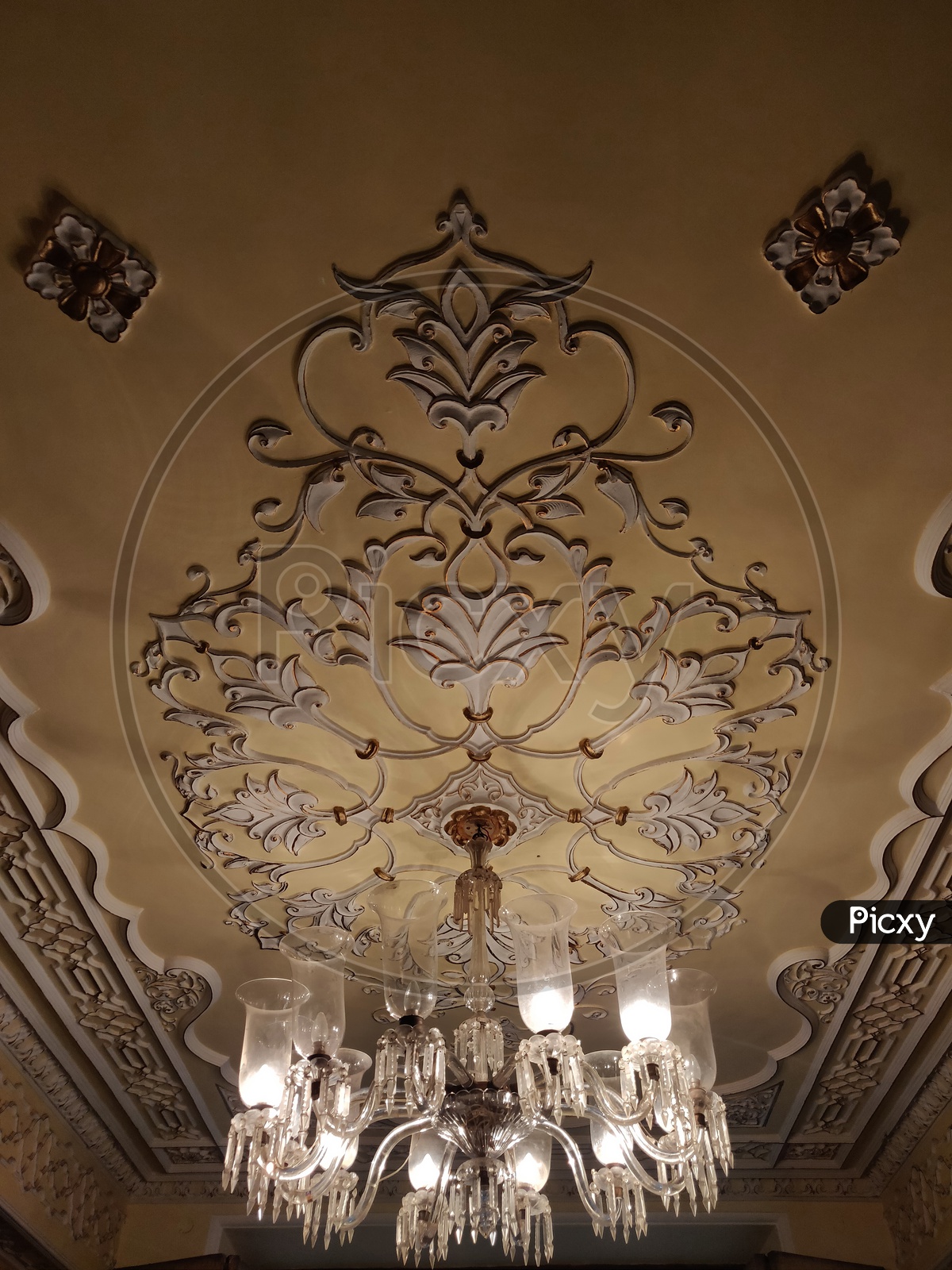 Interiors of Chowmahalla Palace  with Chandeliers