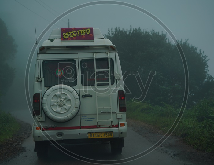 Views  of Chickmangalur / Foggy mornings Chickmangalur / Transport Vehicles Commuting on Roads