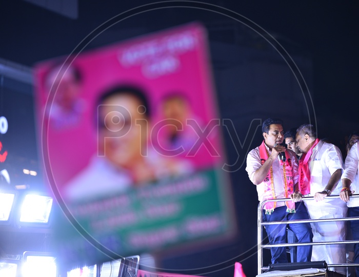 KTR and Danam Nageshwar Adressing the election Campaign Rally During Election Campaign 2018