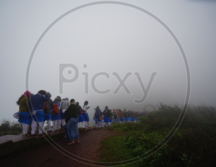 Foggy mornings Chickmangalur /  College Girls On A Excursion To Chickmangalur