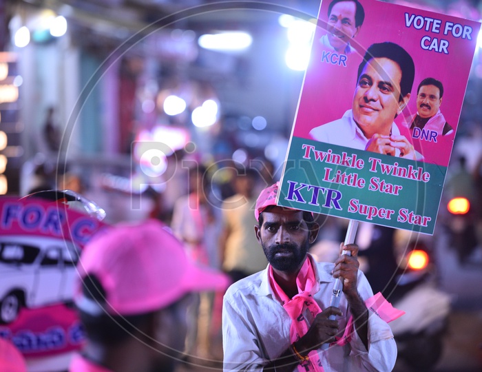 KTR / TRS Party Placards During Election Campaign 2018