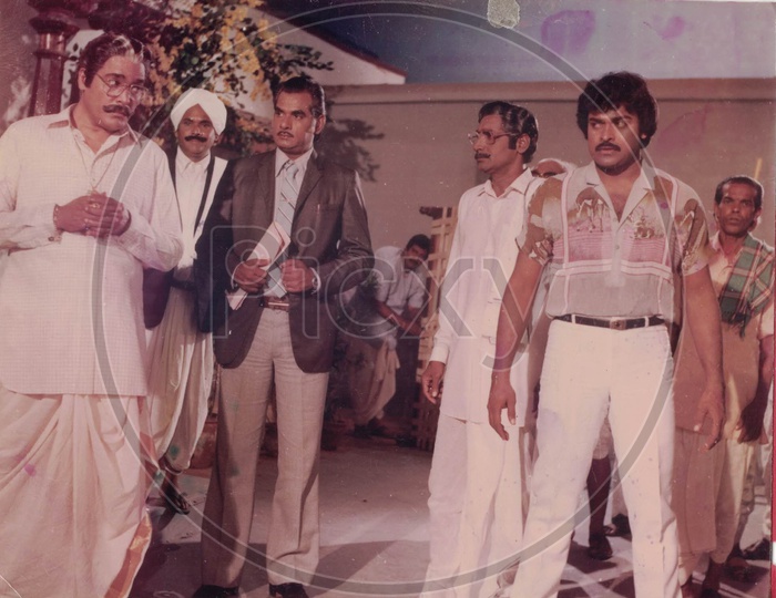 Mega Star Chiranjeevi  and Rao Gopal Rao  Movie Stills From  Chattamtho Poratam Telugu Movie