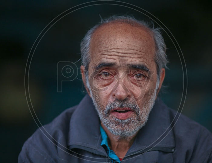Portrait of an old man from Spiti region