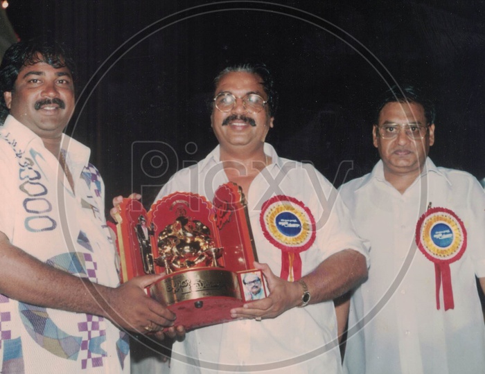 Telugu Film Directors Evv satyanarayana and Dasari Narayana Rao at Alluda Majaka Movie 100 days function