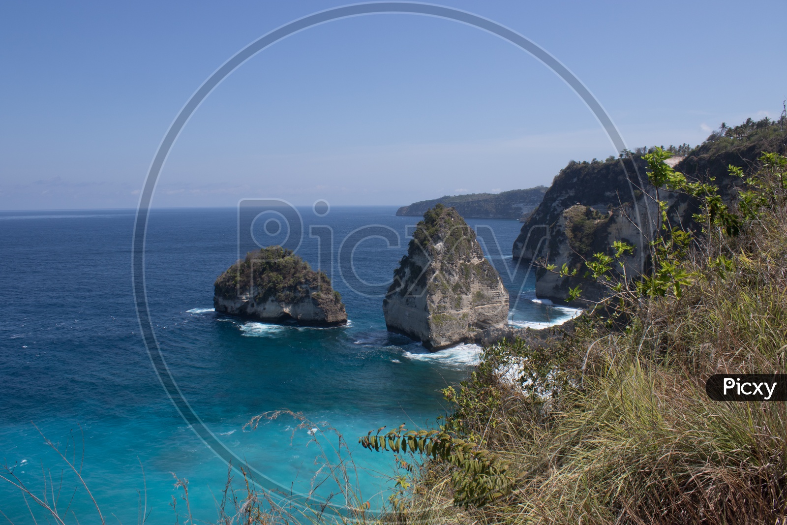 Beach with Mountains in Bali / Beach Landscape