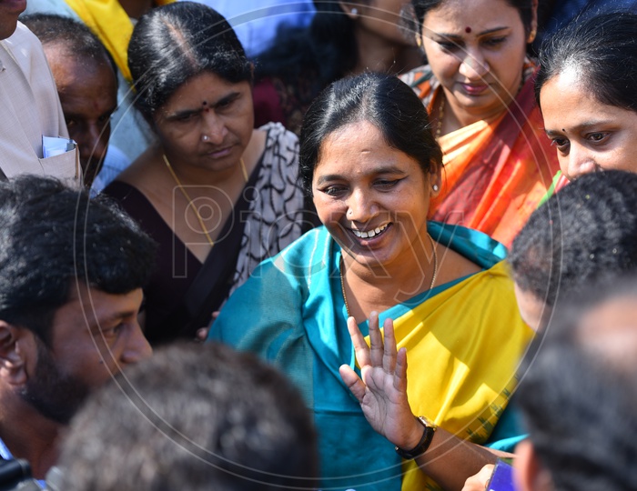 Paritala Sunitha Minister  Women Empowerment ,Child Welfare,SERP,Disabled and Senior citizen welfare Andhra Pradesh State During TDP  Election Campaign in Kukatpally constituency 2018