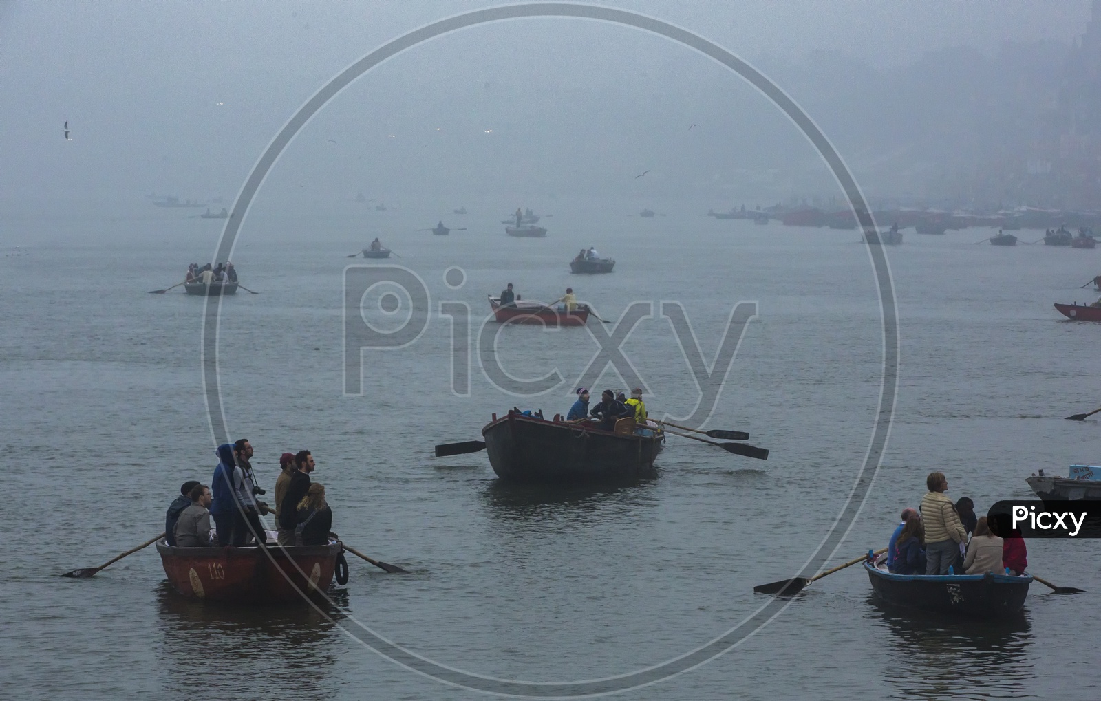 Sailing Boats In River Ganga Varanasi