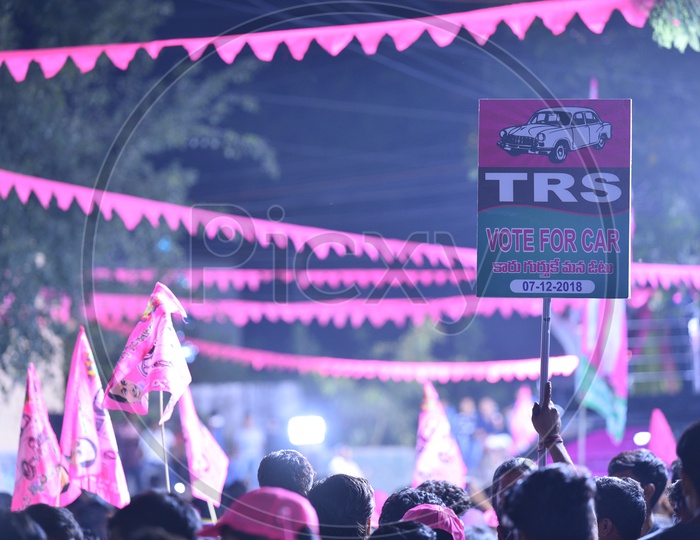 TRS Party Placards During Election Campaign 2018