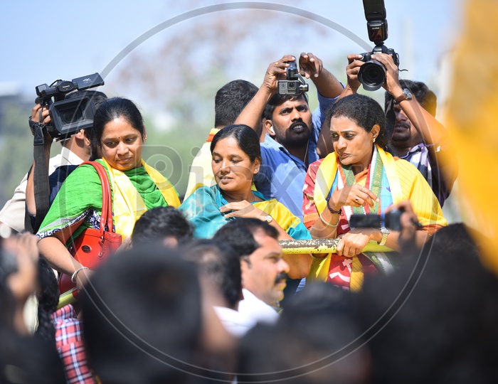 Nandamuri Suhasini and Paritala Sunitha During Election Campaign in Kukatpally constituency 2018