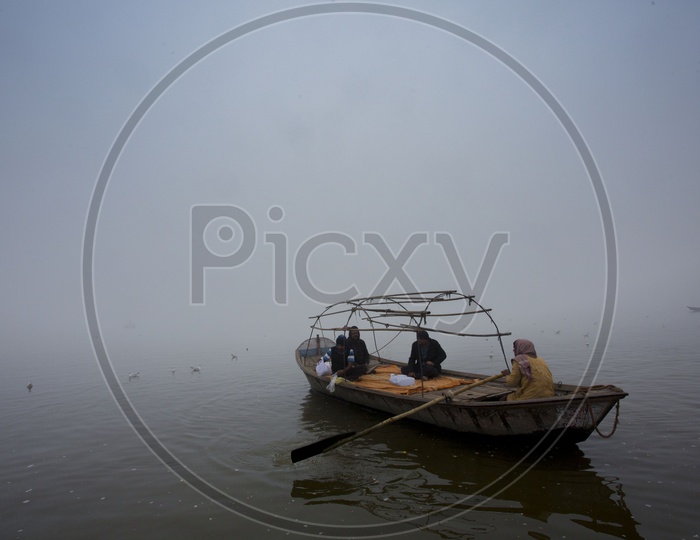 Sailing Boat On River Ganga on  Varanasi / Varanasi Boat Transport