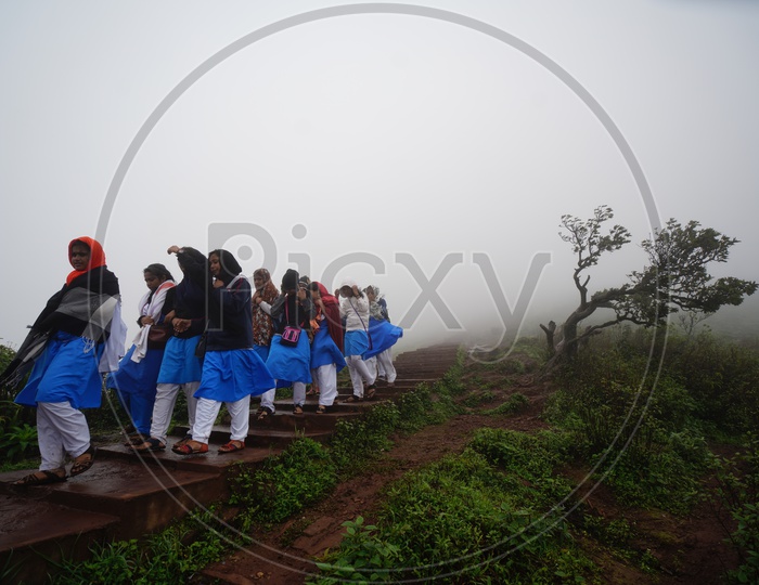 College Girls On A Excursion To Chickmangalur  / Foggy mornings Chickmangalur