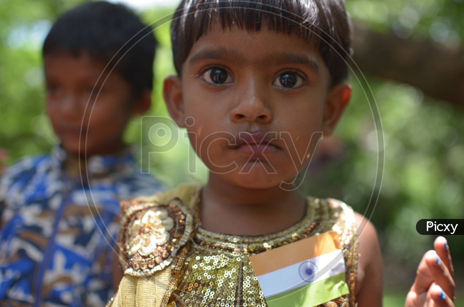 Girl child smiling face / Indian Children Smiling Faces / Childrens Wearing Indian Flag on Indipendence Day