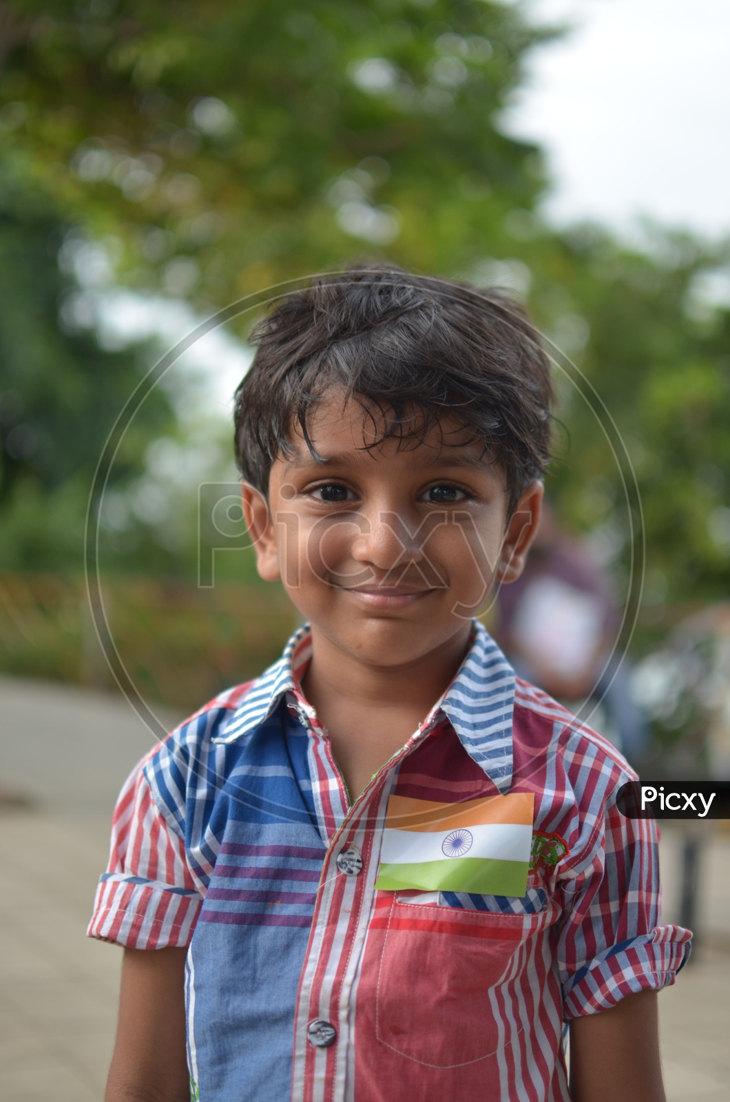 Boy child smiling face / Indian Children Smiling Faces / Childrens Wearing Indian Flag on Indipendence Day