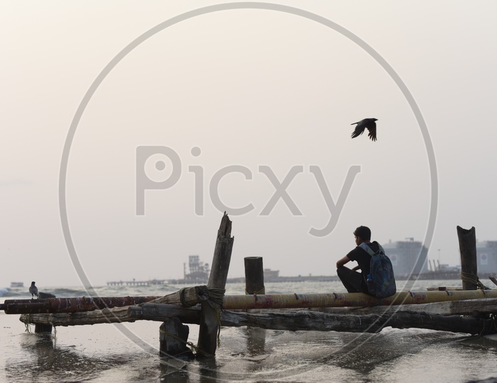 Lonely Guy at Kochi Beach