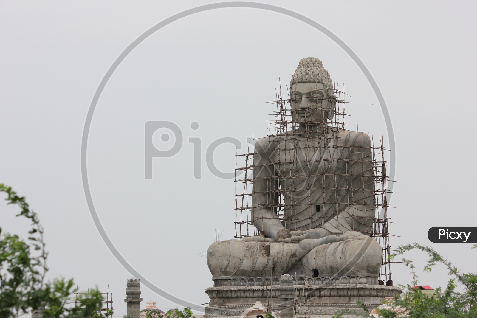 Construction of Buddha Statue at Amaravati, Andhra Pradesh, India
