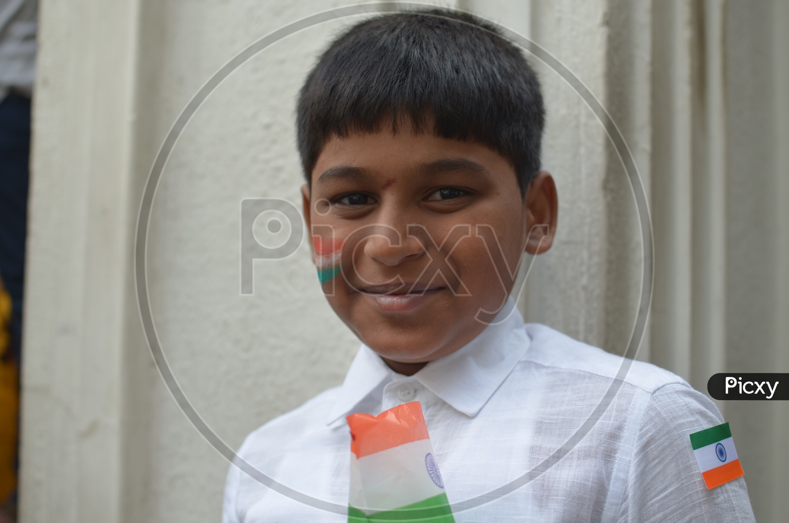 Indian Children Smiling FacesBoy Child Smiling Faces  / Indian Children Smiling Faces / Indian Boy Wearing National Flag on Independece day