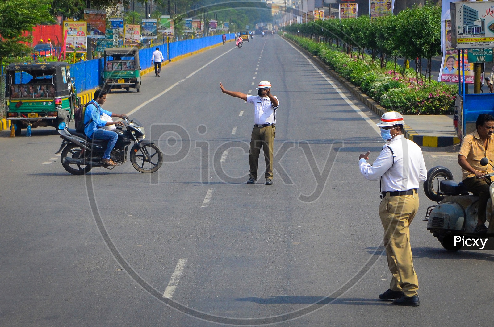 Traffic police at work