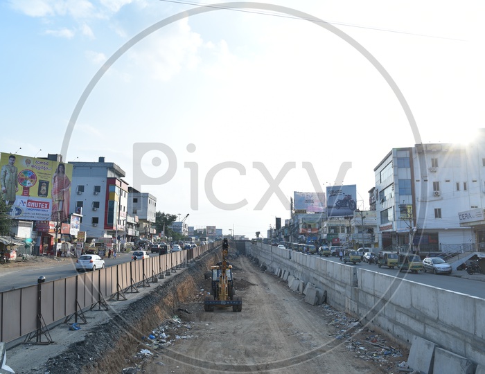 Under Pass Construction at LB Nagar Ring Road