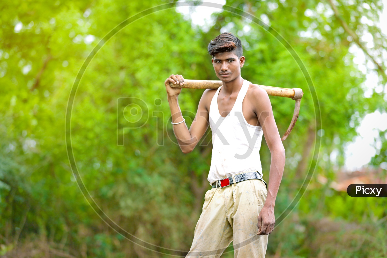 Indian man working in Agriculture Field