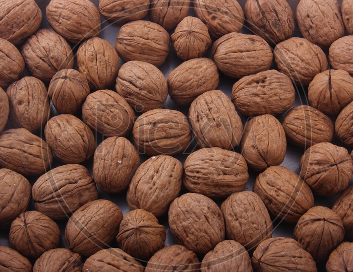 Wallnuts  Closeup Shots Forming a Background