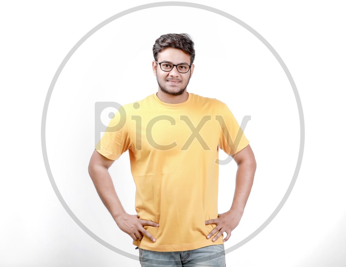 Young Indian Man with Spectacles or Indian Male Model