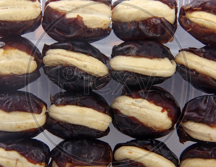 Cashew-Stuffed Dates Situated Arbitrarily  Cashew-Stuffed Dates Situated Arbitrarily