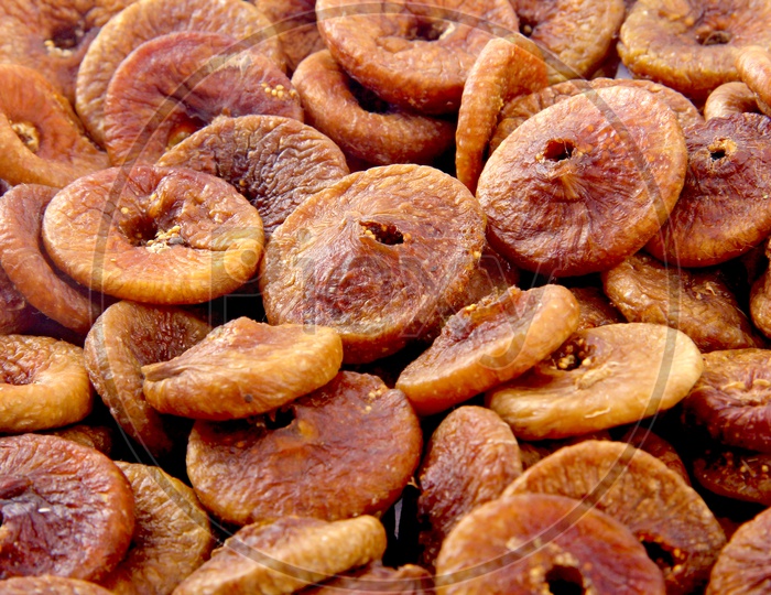 Dried Fig or Anjeera  Macro Shots Situated Arbitrarily