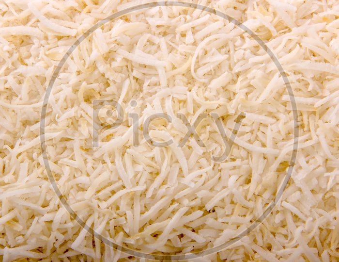 Grated Dry Coconut Closeup Shot