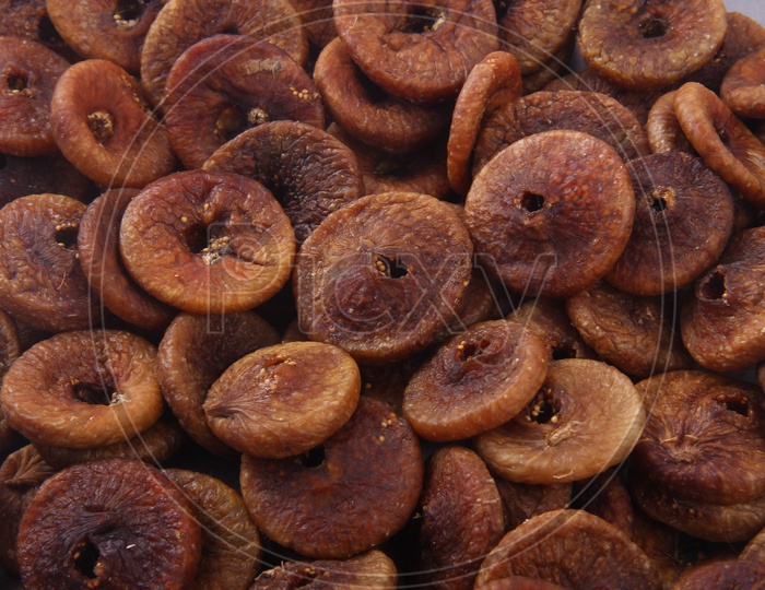 Dried Fig or Anjeera  Macro Shots Situated Arbitrarily
