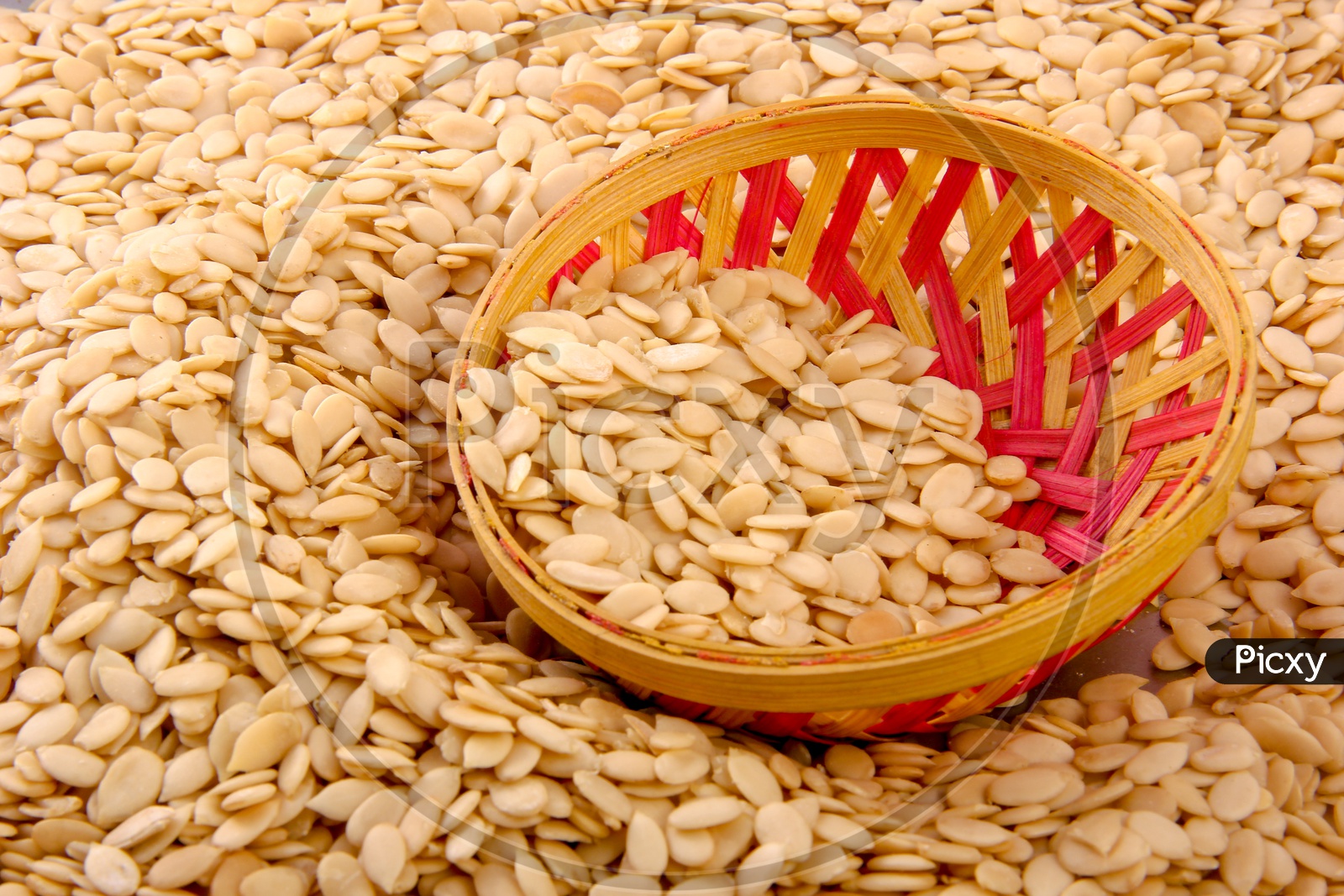 Dried Muskmelon Seeds In A Bowl