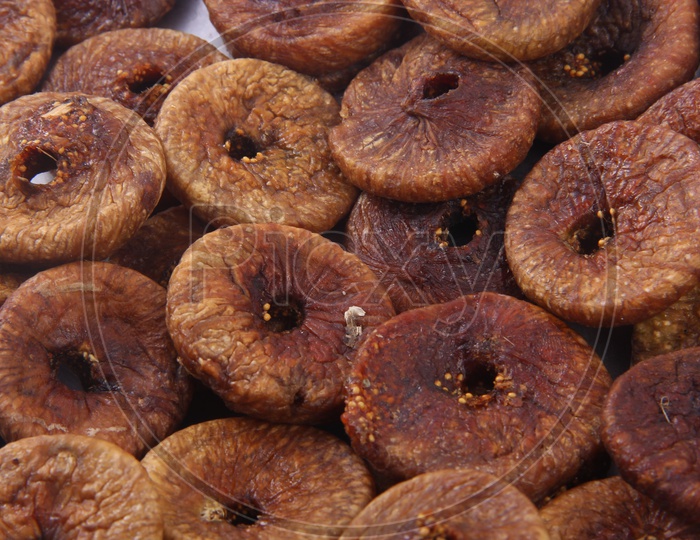 Dried Fig or Anjeera Macro Shots Situated Arbitrarily