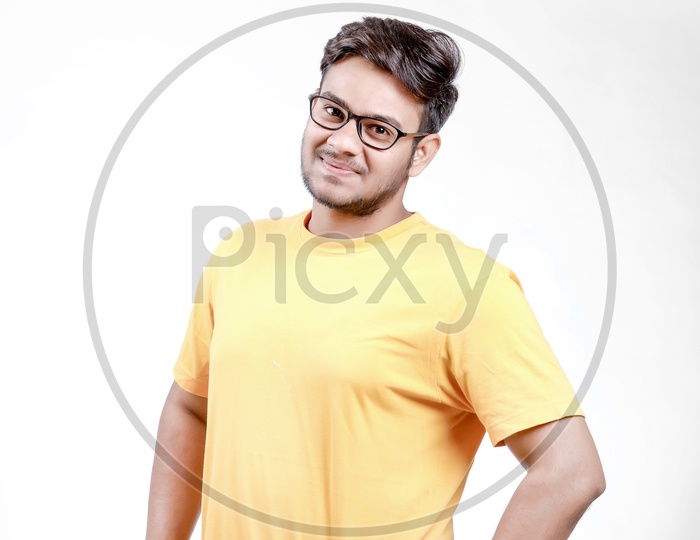 Young Indian Man with Spectacles or Indian Male Model