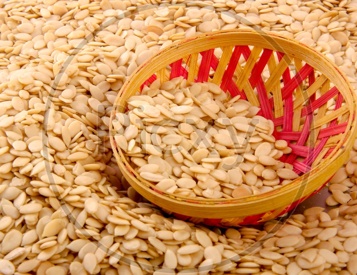 Dried Muskmelon Seeds In A Bowl