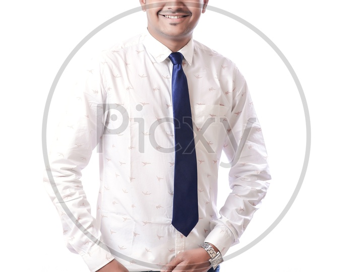 Portrait Of A Confident Young man in Formal wear  On An Isolated  White  Background