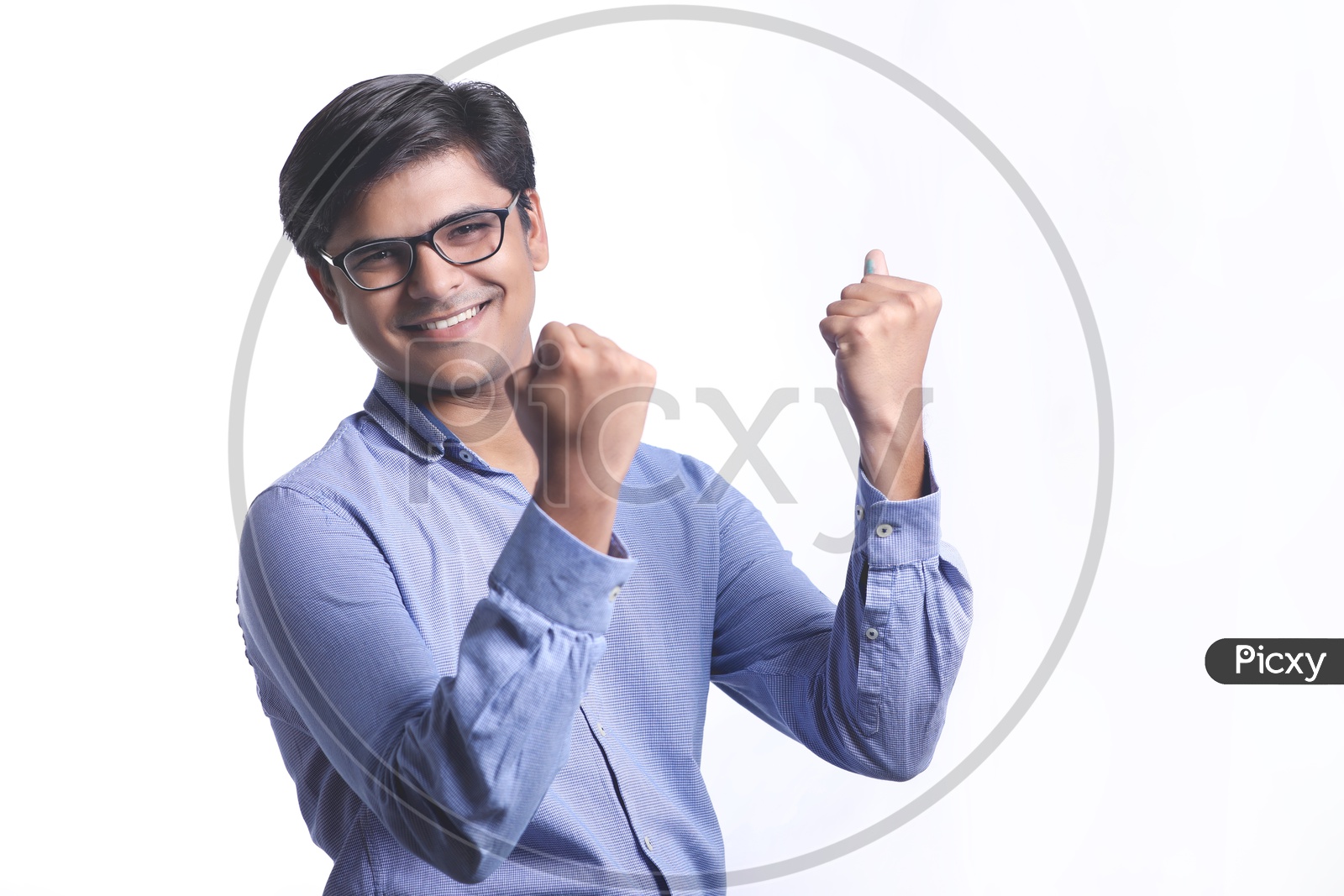 Young Indian College Student, Indian Male Model on White Background