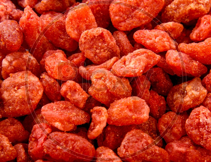 Dried Red Berries Composition Shot Forming a Background