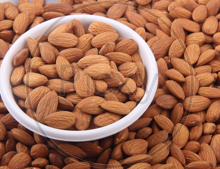 Almonds in a Bowl  Forming a Background
