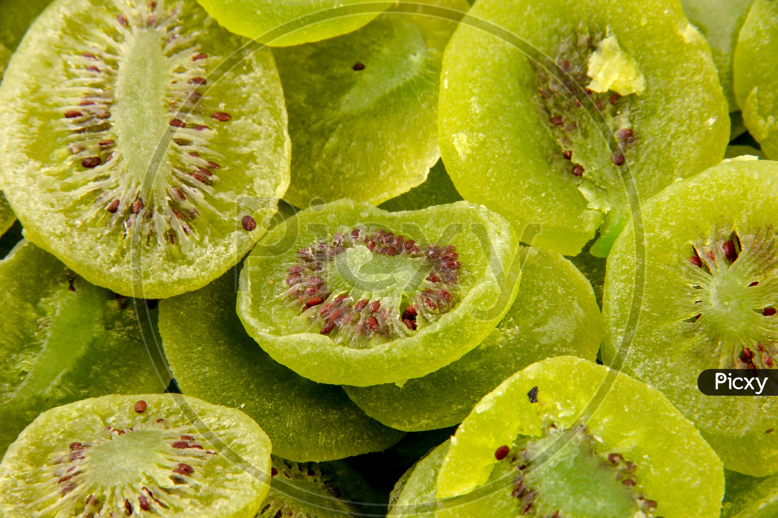 Dry Kiwi Slices Situated Arbitrarily/Dry Fruits